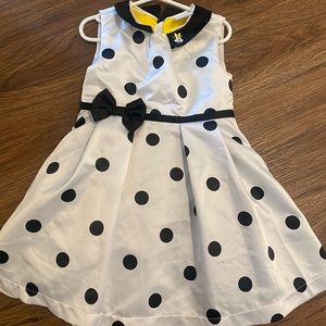 Disney girls polka dot zip up dress